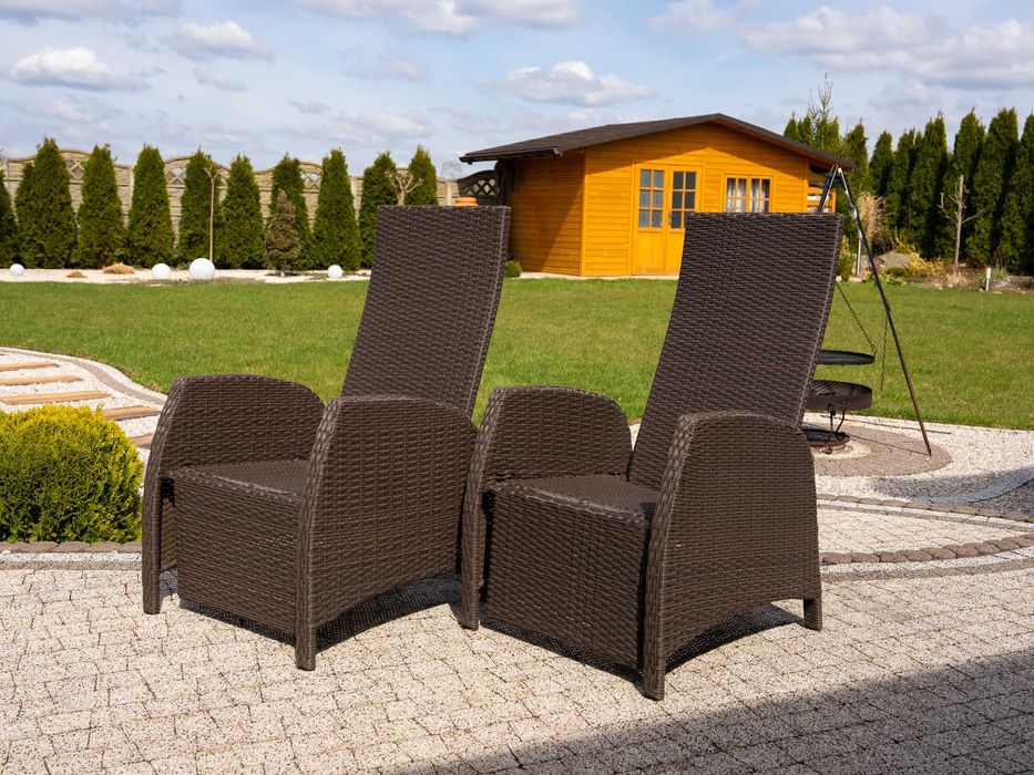 Krzesła Fotele rozkładane z polirattanu Nejede