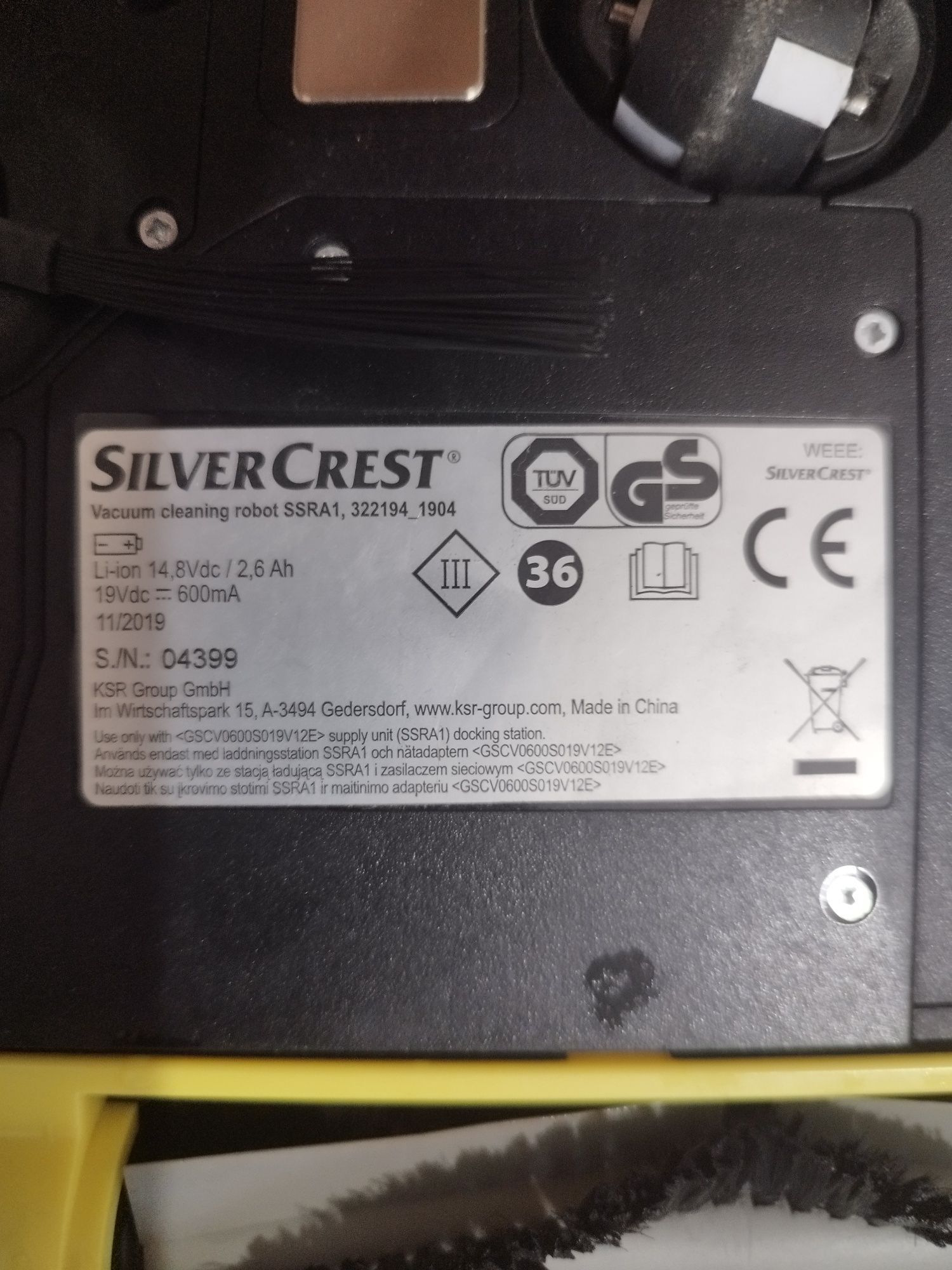 Robot sprzątający silvercrest SSRA1, odkurzacz, zestaw