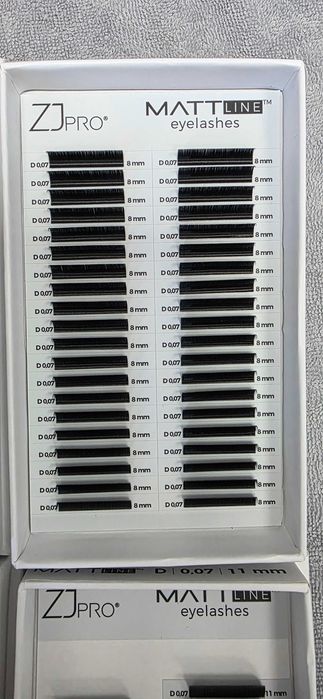 Rzęsy ZJpro matt line Skręt D, grubość 0,07 czrne