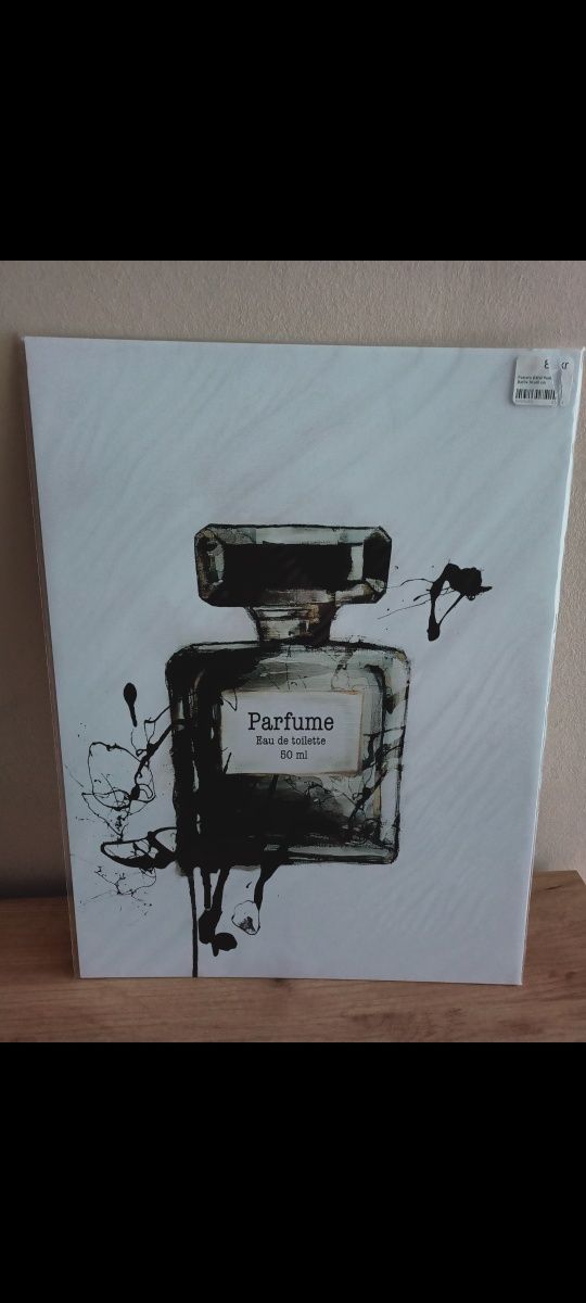 Obraz perfum czarno biały 30 x 40 cm do antyramy na ścianę