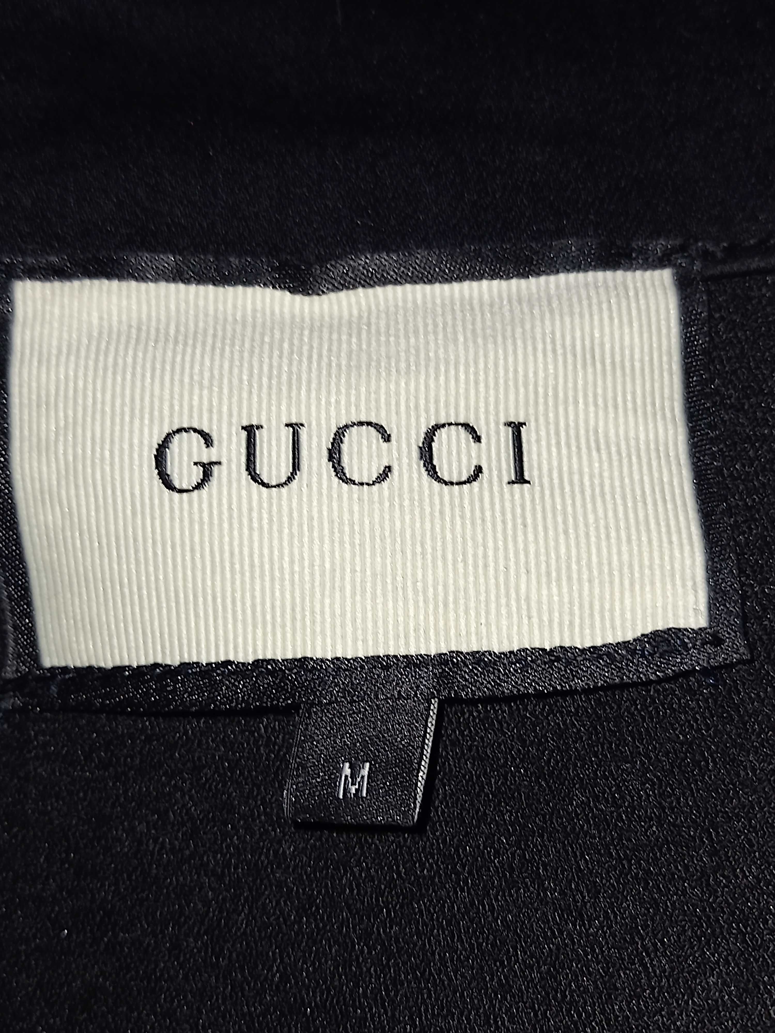Куртка -рубашка, пиджак джинсовый GUCCI , черный , р-р М.