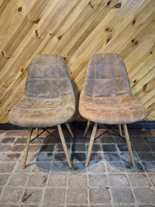 7x Krzesło tapicerowane zamszowe NOWE