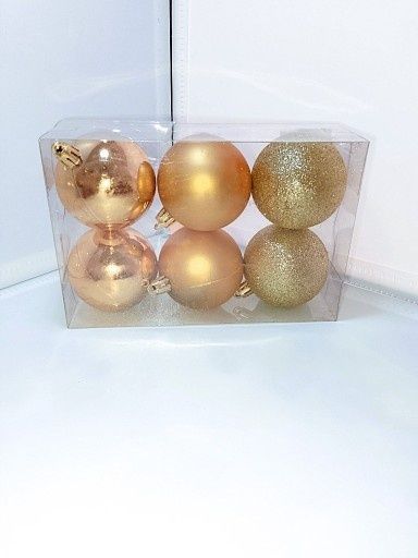 Bombki zlote 6sztuk 6cm