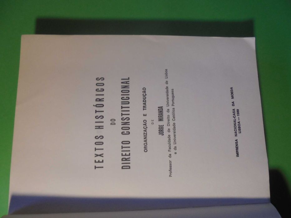 Miranda (Jorge);Textos Históricos do Direito Constitucional
