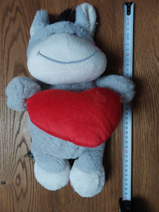 Pluszowy osiołek z sercem. Maskotka około 40cm