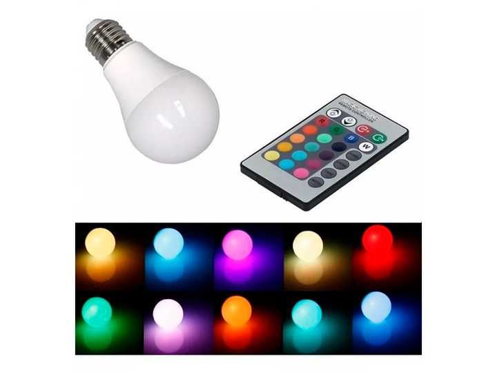 Светодиодная лампочка Світлодіодна LED лампа+пульт/Кольорова лампа RGB