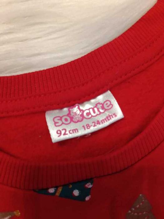 So Cute świąteczna ciepła bluza roz 92