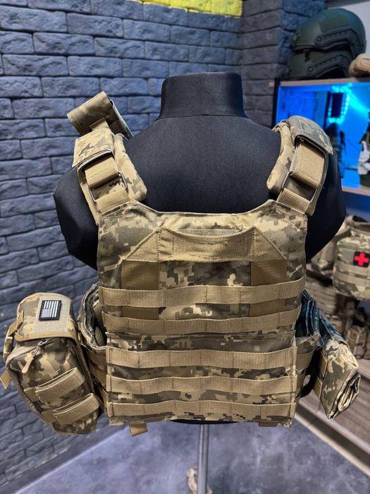 Оригинал плитоноска штурмовая М7 пиксель, бронижелет, плитоноска