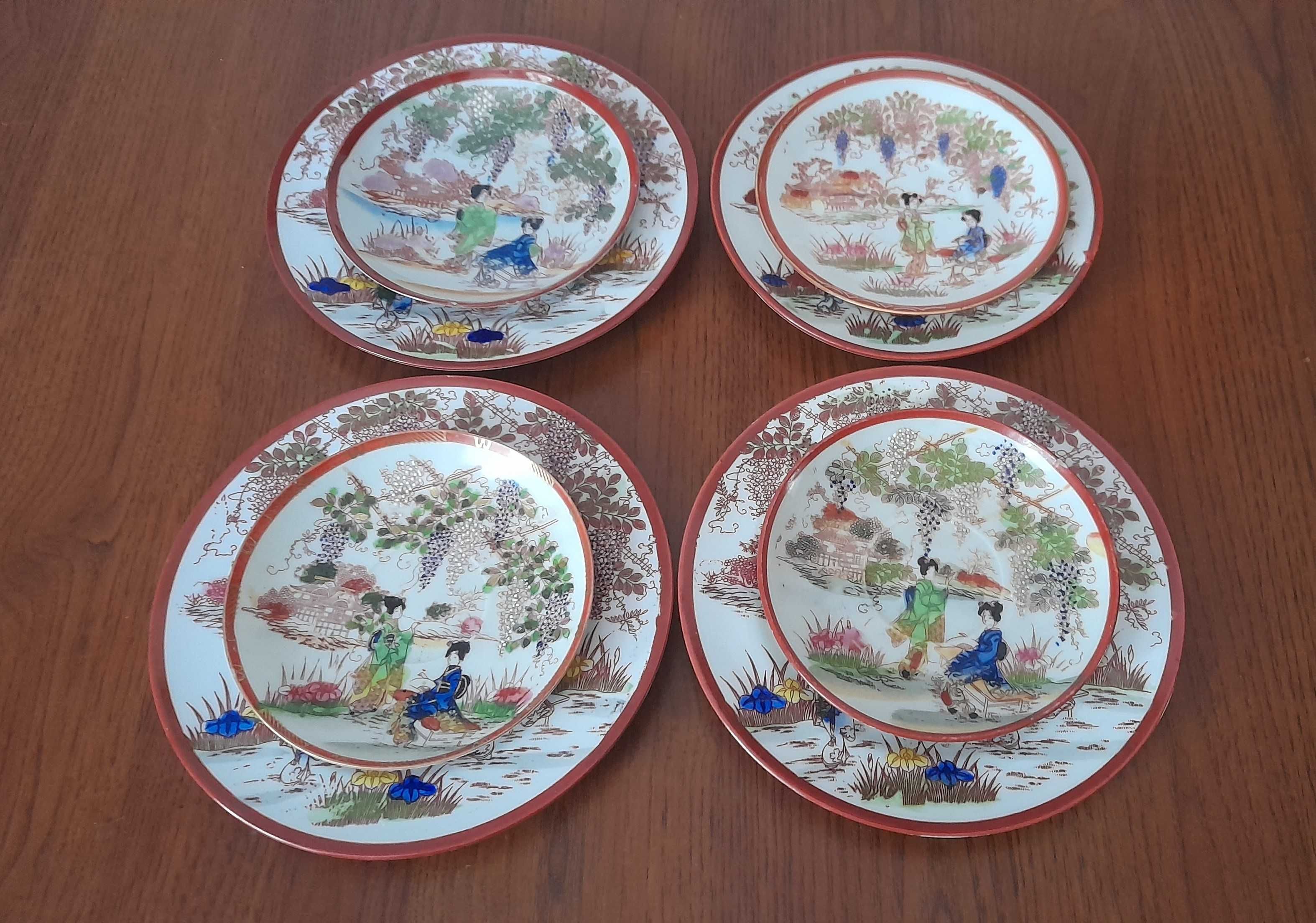 Vintage Zestaw do Kawy Herbaty_15 el. Porcelana Kutani Chiny, 1930-40