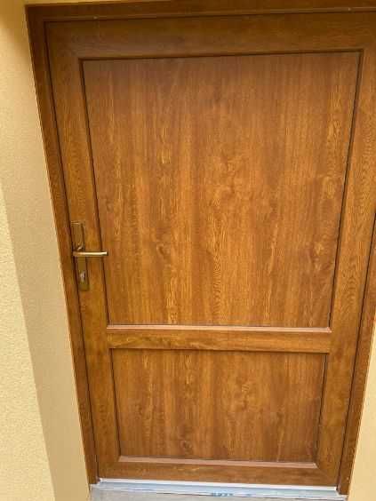 Drzwi wejściowe PVC 1150/2100 jednostronny złoty dąb