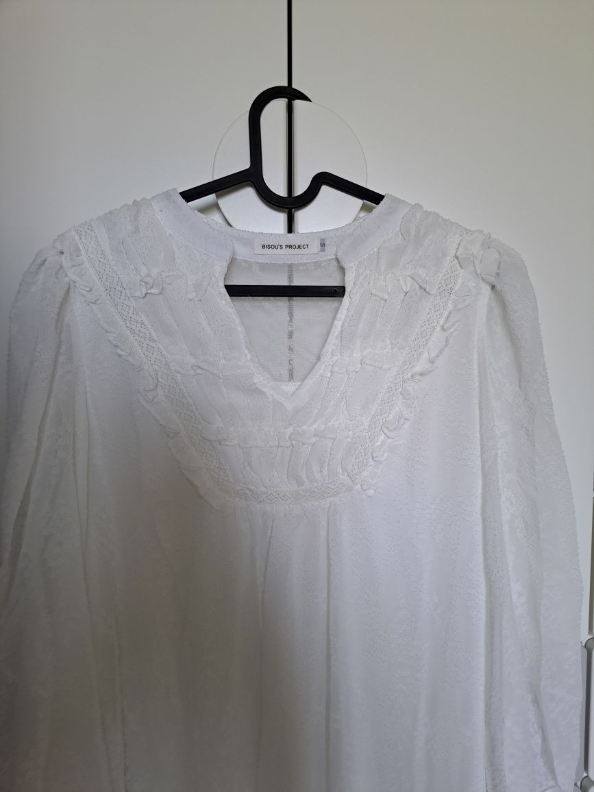 Biala sukienka boho S