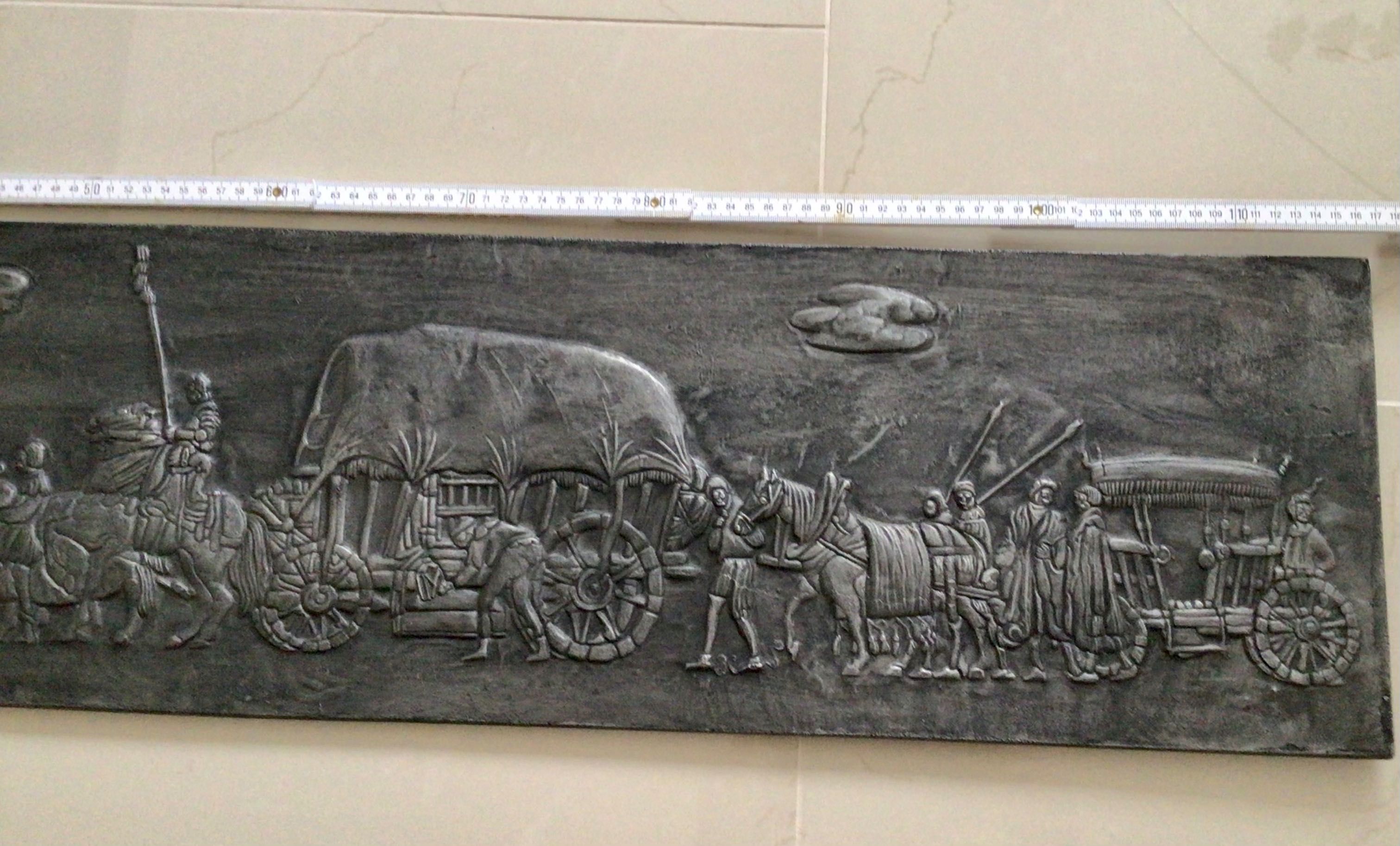 Stary obraz relief ścienny dekoracyjny z odlewanego metalu Dekoracja