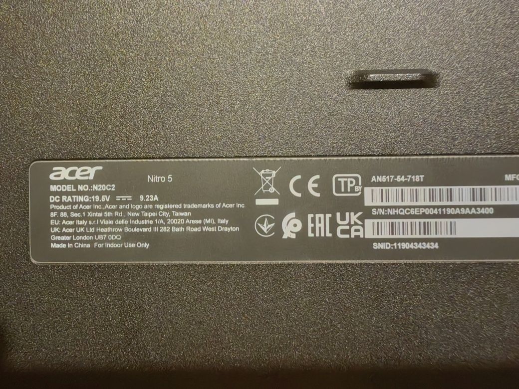 Laptop Acer Nitro 5 AN517-54 RTX 3060 17,3" i7-11800H 16GB 512GB