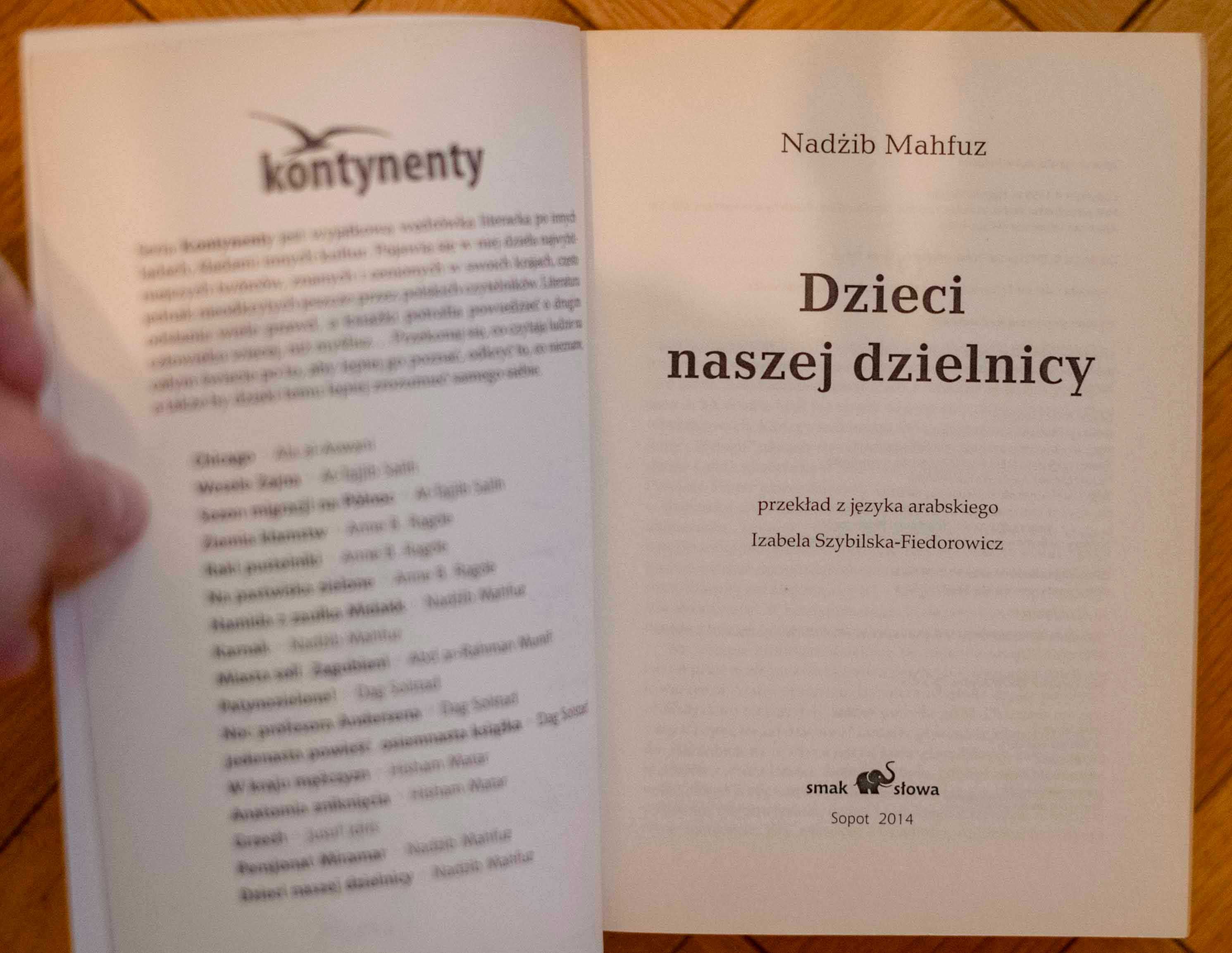 Dzieci naszej dzielnicy Nadżib Mahfuz Nobel Smak Słowa 2014 Alegoria