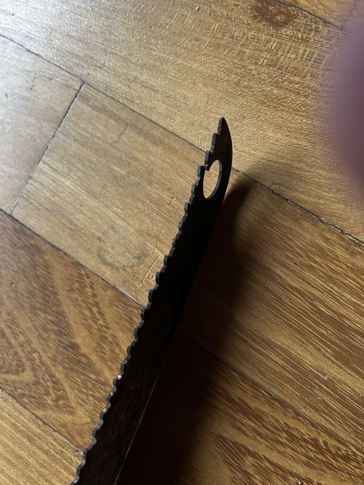 Piła ręczna z czasów PRL, rączka wykonana samodzielnie
