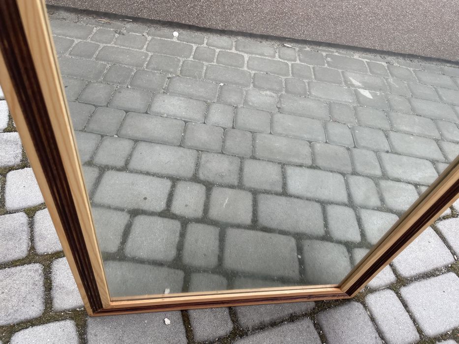 Lustro dębowe PRL nowe