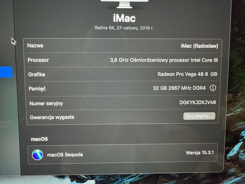 iMac Retina 5K 27” (2019) SSD 2TB | RAM 32GB | Radeon Pro Vega 48