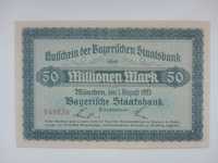 Banknot Niemcy Monachium - 50 mln. marek z 1923 r.