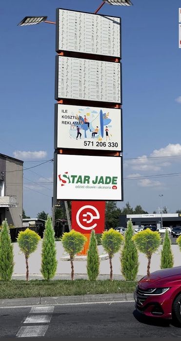 Wynajem powierzchni reklamowej Centrum Handlowe przy głównej  drodze