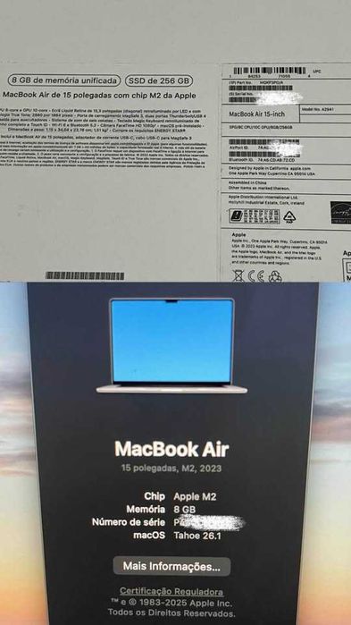 MacBook Air M2 15 polegadas + garantia +mouse+adaptador usb, como NOVO