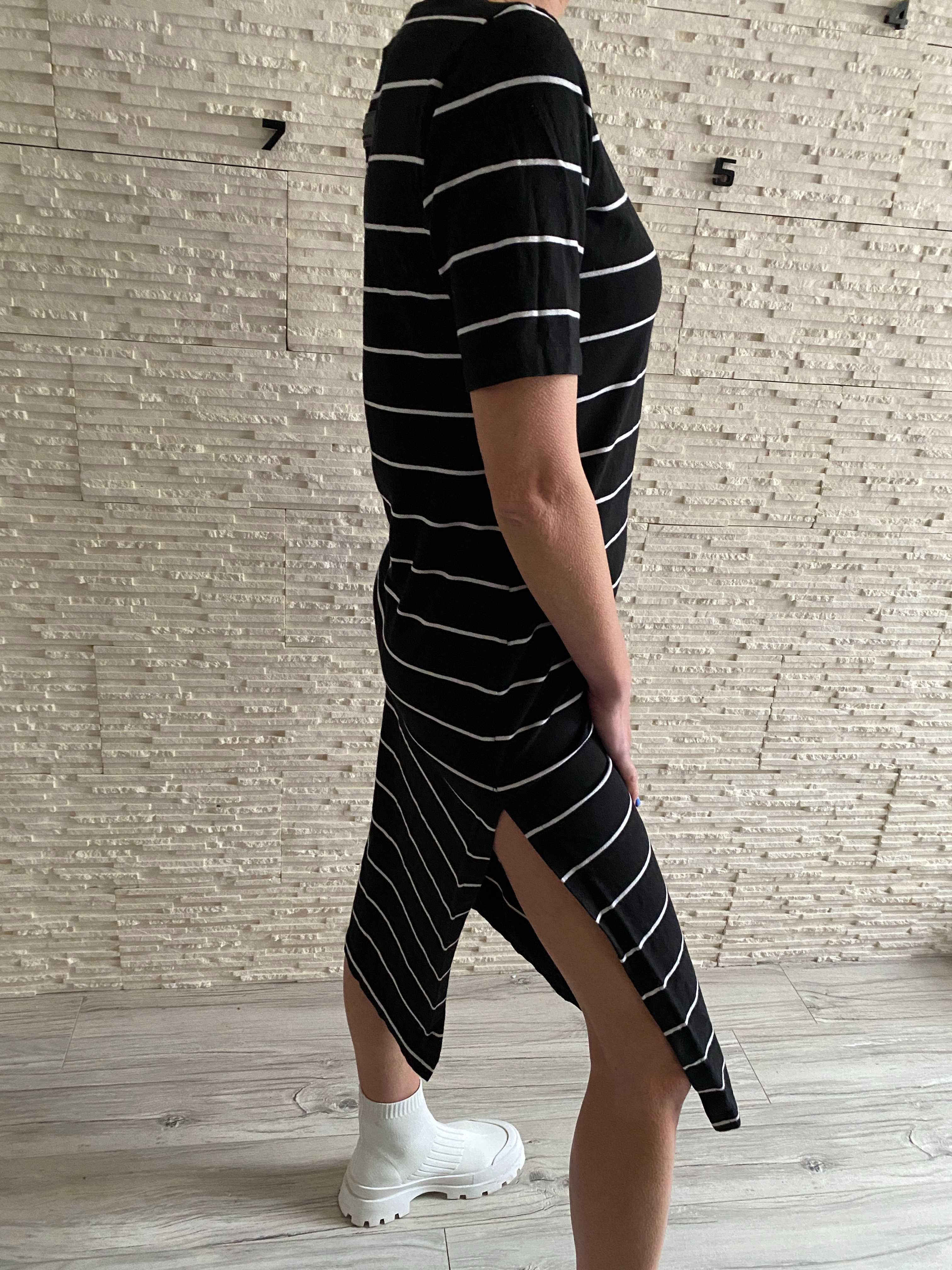 Project Runway lemonada sukienka paski midi rozporek