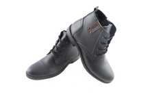 Eleganckie Skórzane Zimowe Buty Męskie Na Zamek Czarne