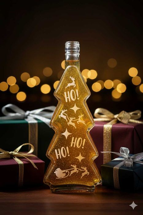 BUTELKA ŚWIĄTECZNA 500ML HO HO HO  Renifery Nalewki Likier