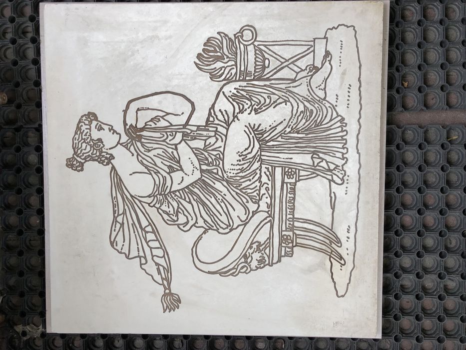 Плита мраморная с фрезерным рисунком