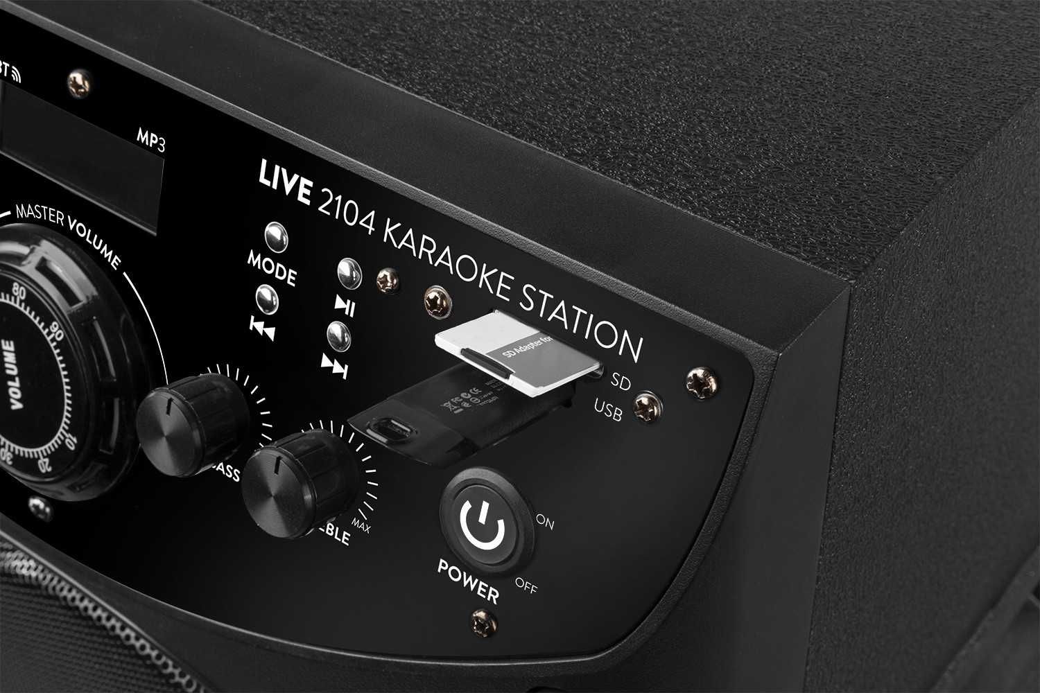 Kolumna aktywna Fenton LIVE2104 USB/BT/FM LED+2xMIC