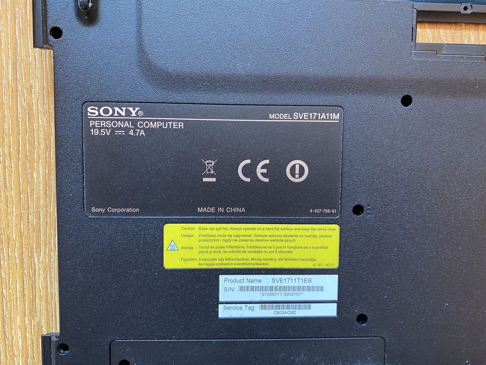 Sony Vaio SVE171A11M wszystkie części