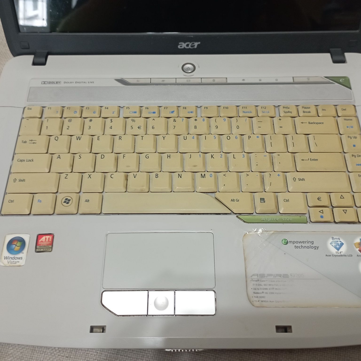 Laptop notebook Acer aspire 5720g bez dyska