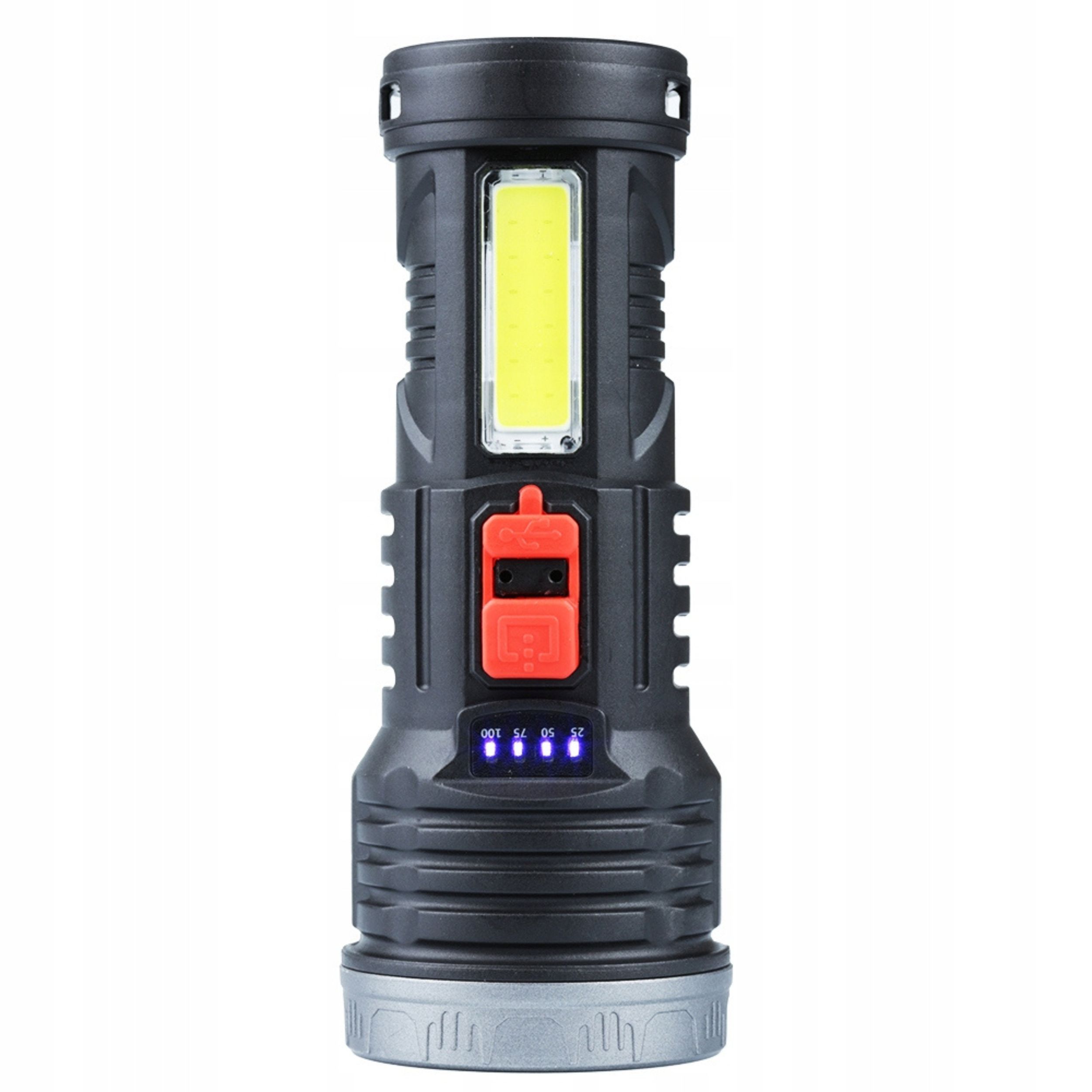 Bardzo mocna latarka akumulatorowa led usb taktyczna wodoodporna