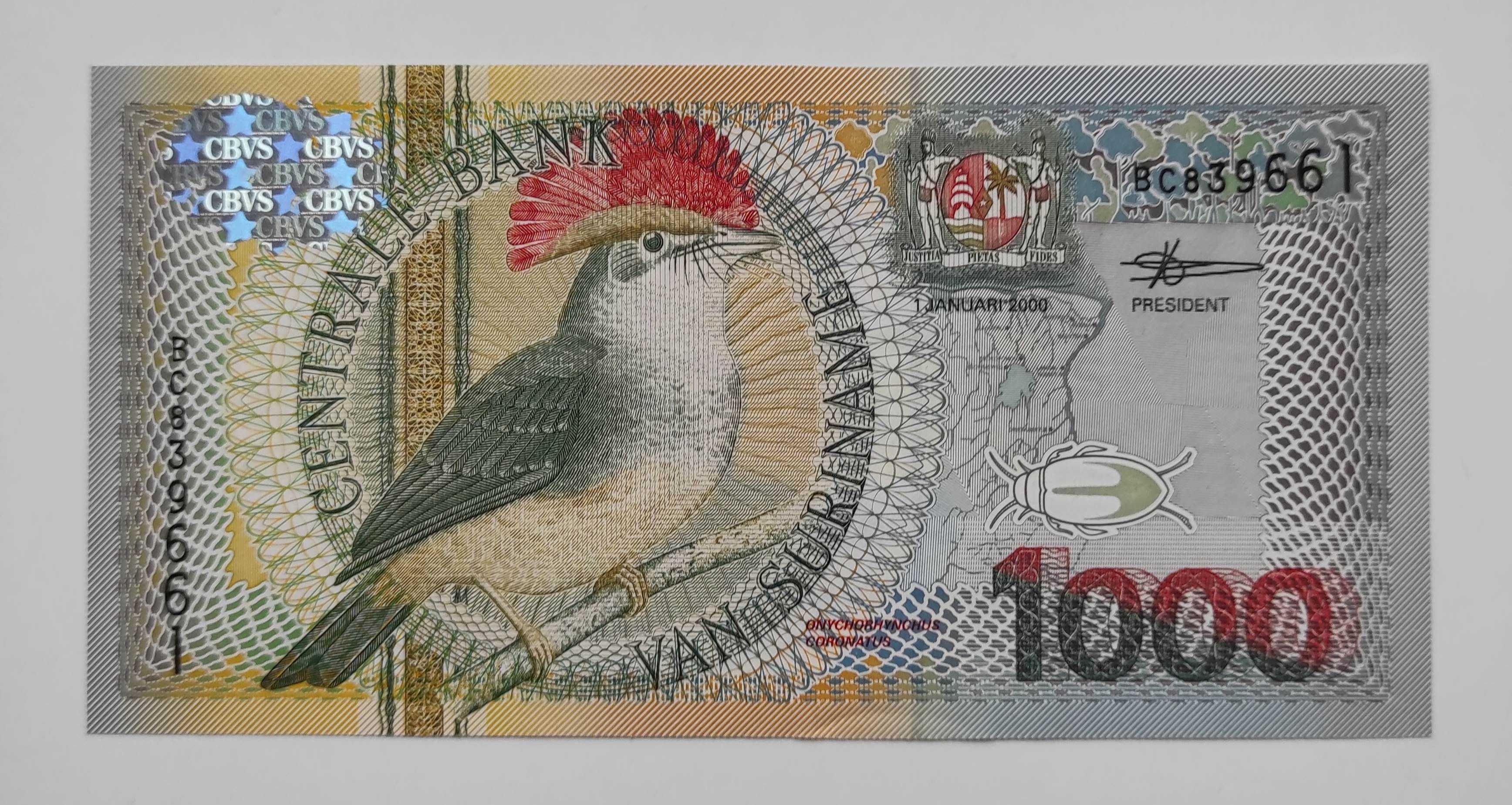 Banknot 1000 guldenów Surinam UNC