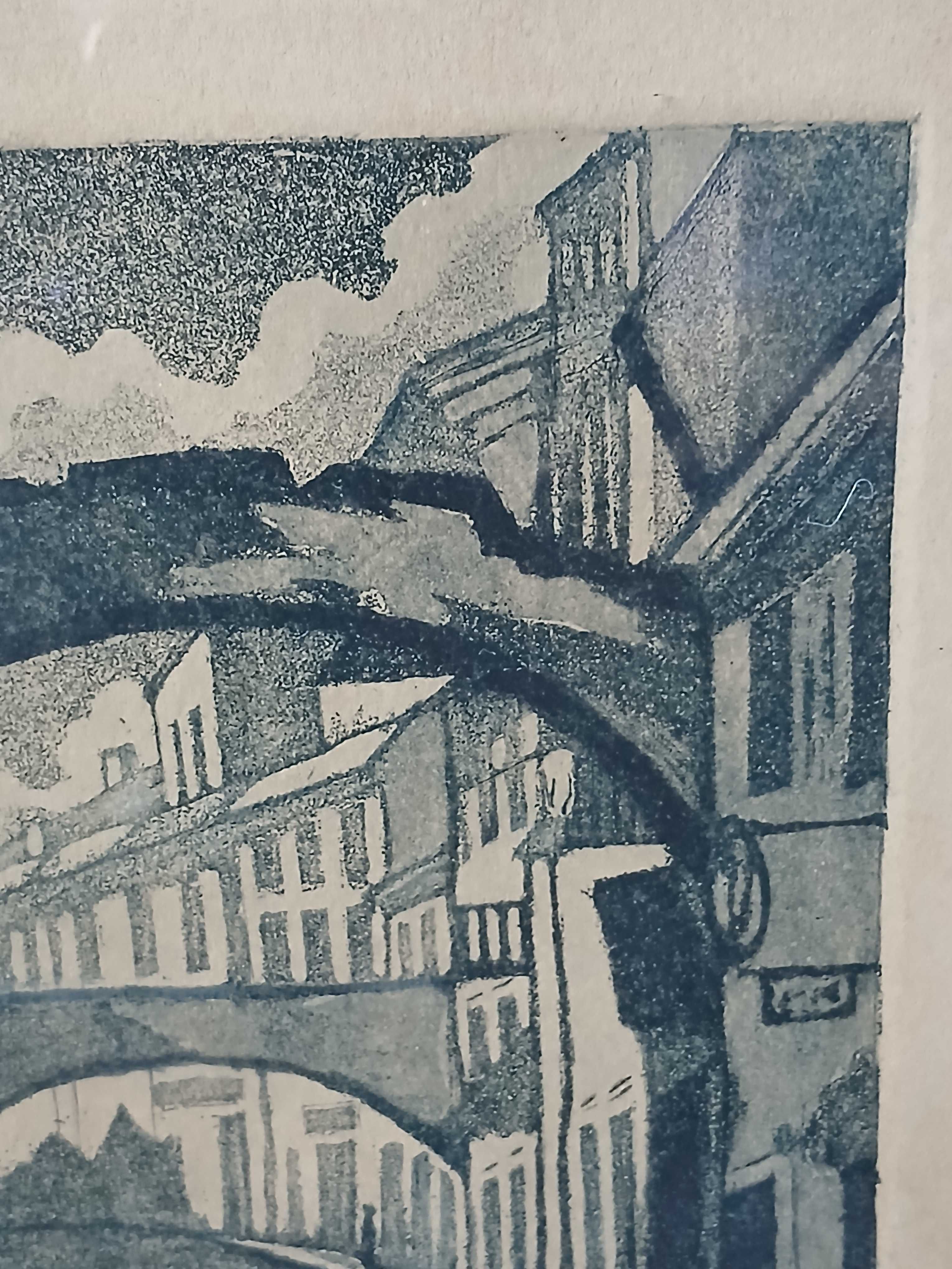 Stara grafika z 1931 roku podpisana uliczka Gdańska