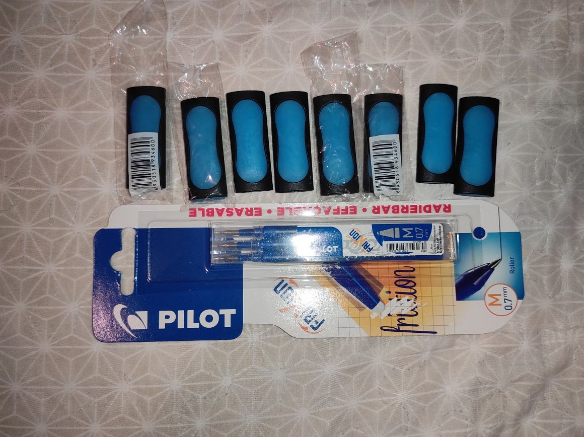 Wkłady Pilot do długopisów zmazywalnych + 8 gumek