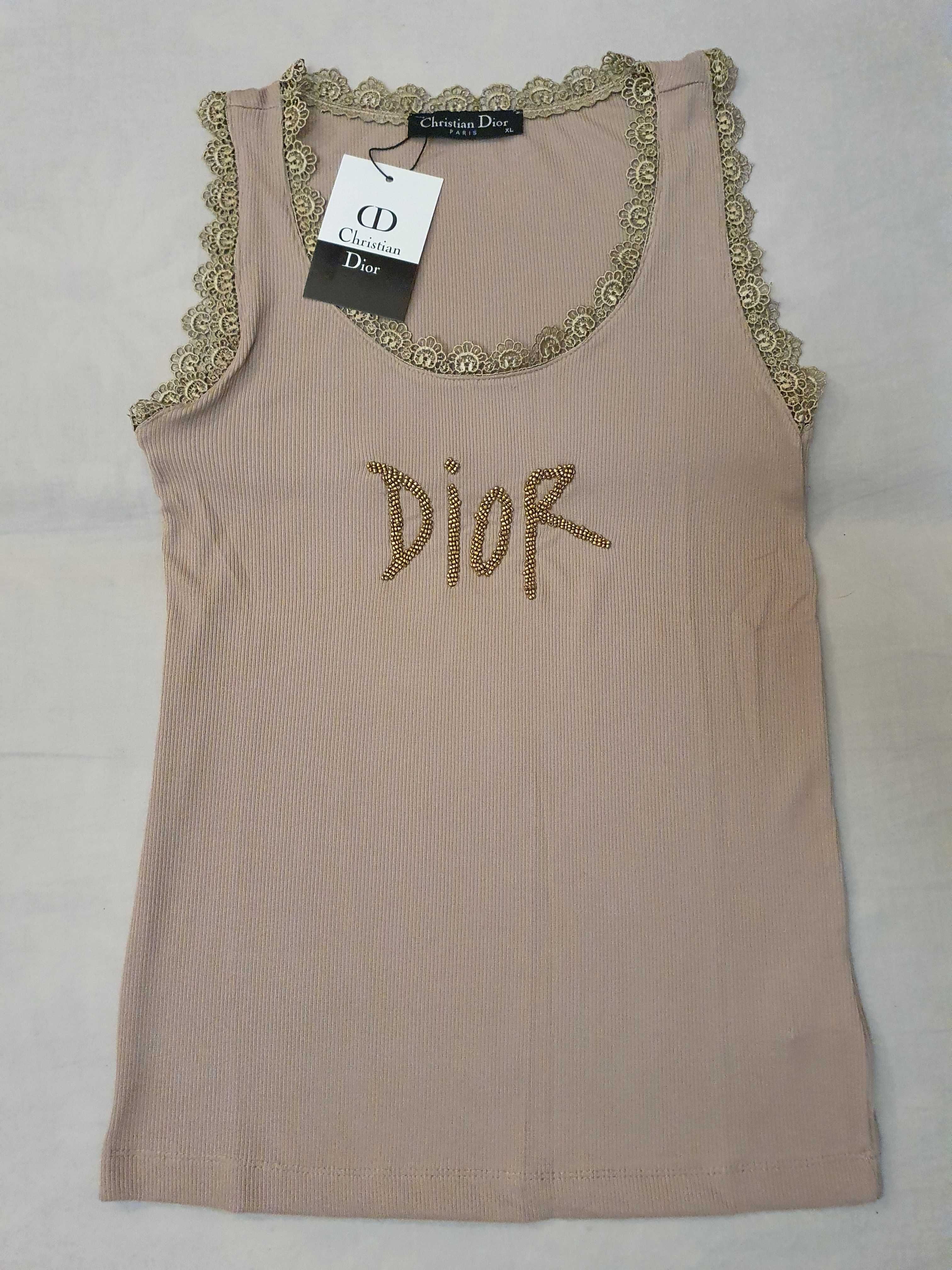NOWA damska koszulka Christian Dior t-shirt bokserka CD bluzka xl