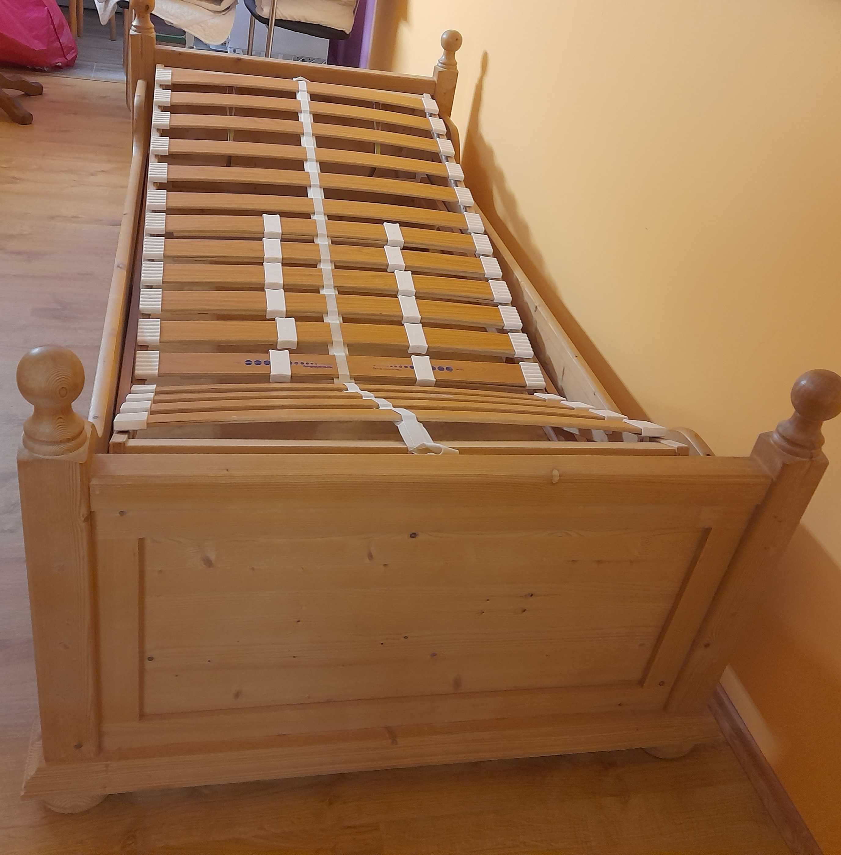 łóżko drewniane + stelaż regulowany 90 x 200 cm