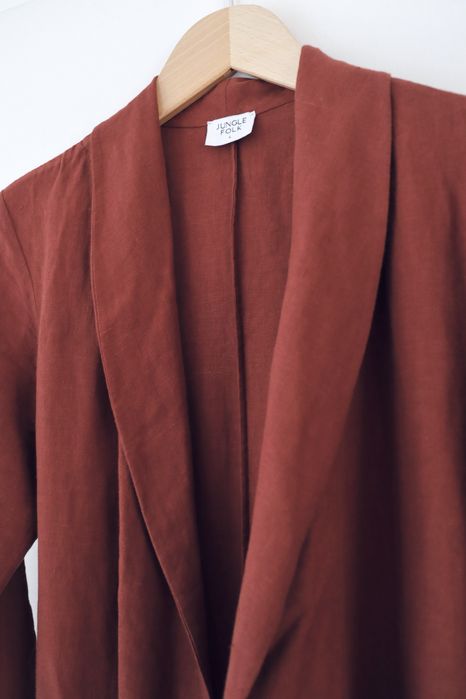 Jungle Folk Lekki lniany płaszcz premium