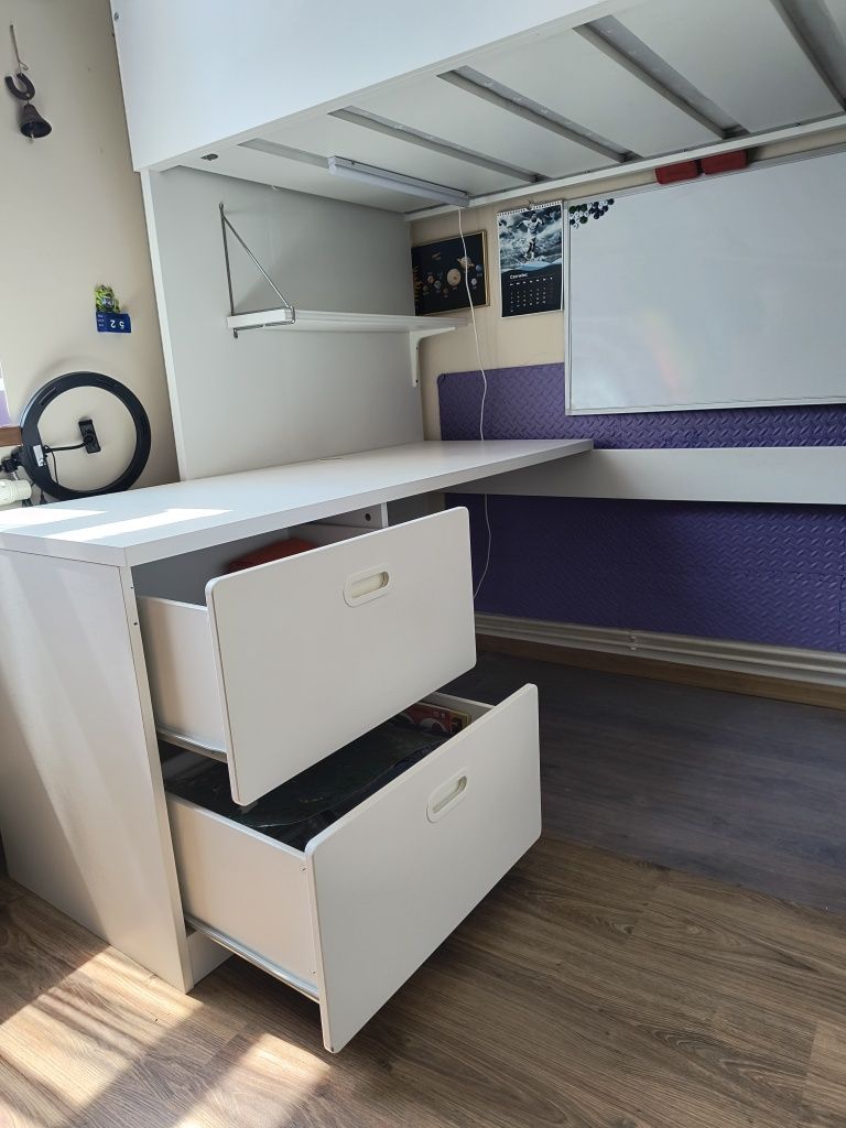 Łóżko piętrowe z biurkiem ikea stuva + gratis