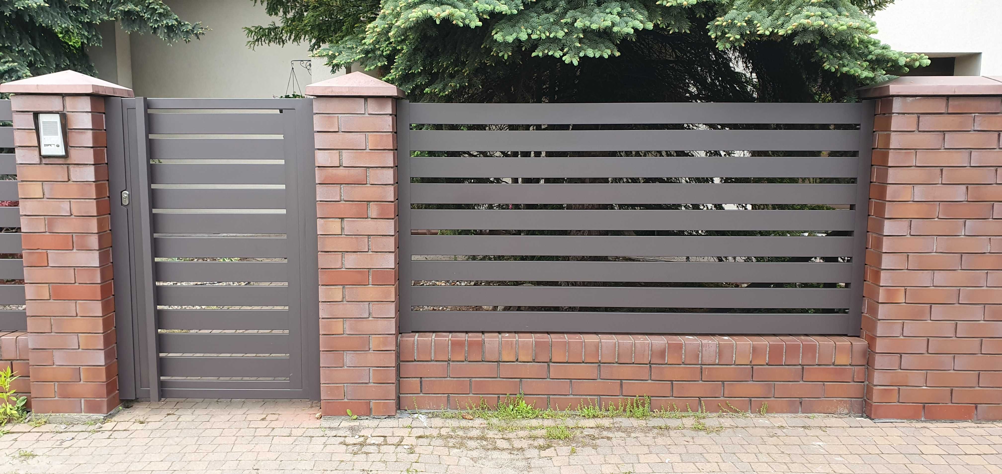 Ogrodzenie płot brama przesuwna skrzydłowa wjazdowa aluminium RAL