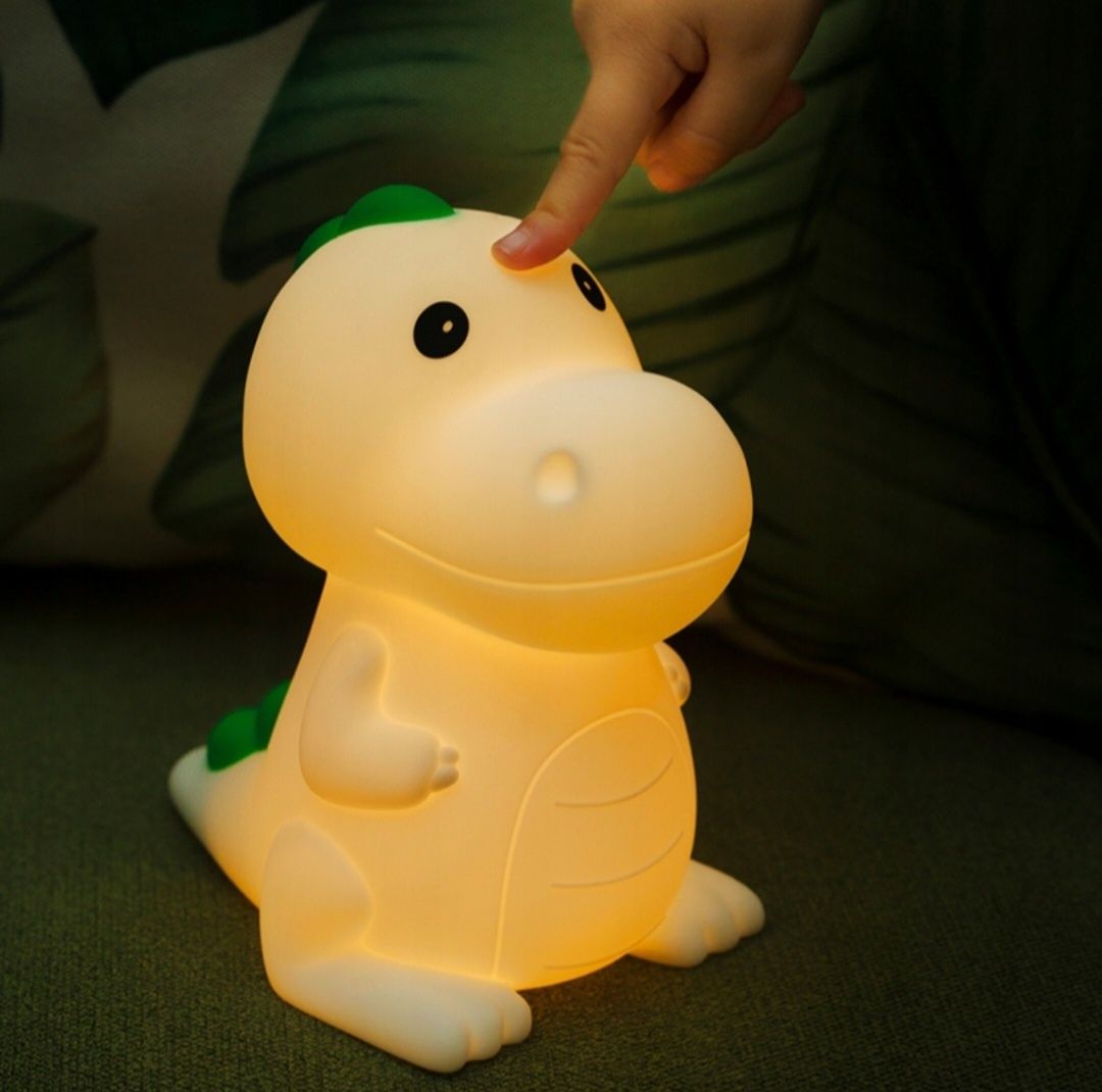 Lampka Nocna dla Dzieci Dinozaur Miękka RGB LED