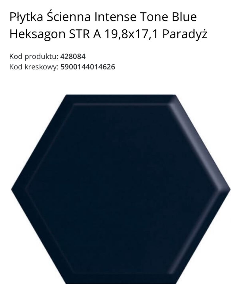 Płytka Ścienna Intense Tone Blue heksagon