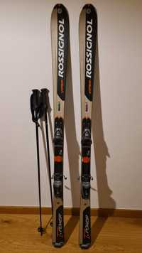 Narty zjazdowe Rossignol 167cm R14 + kijki