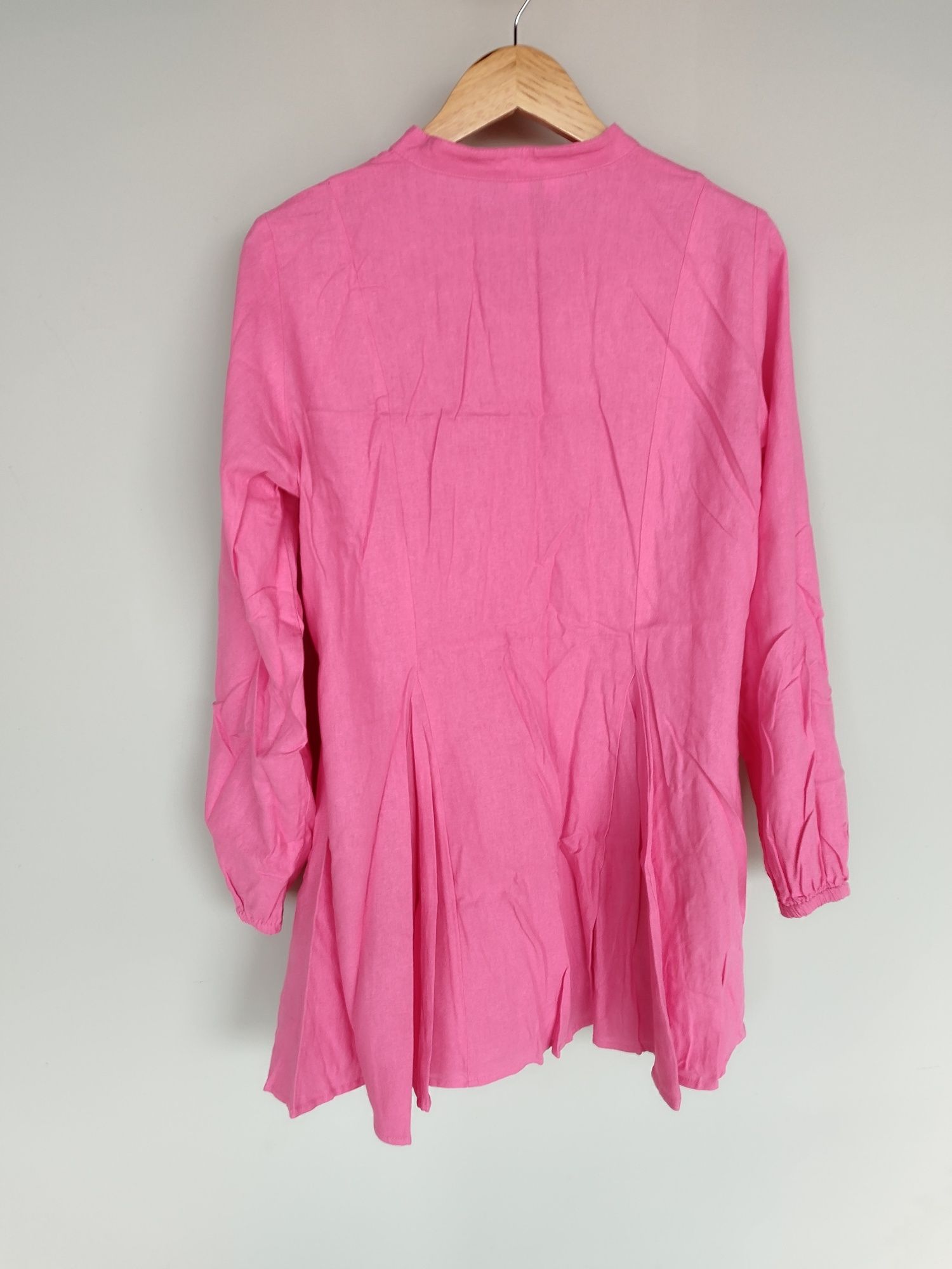 Len / liner / Nowa / sukienka / pink / różowa / letnia / krótka /