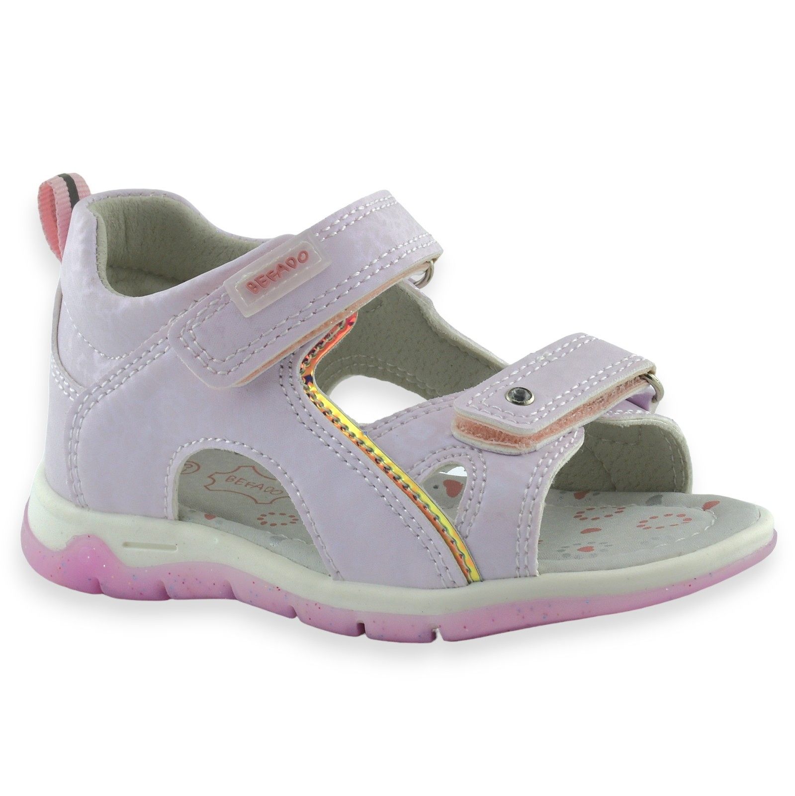 Sandałki dziecięce Befado 170P091 różowe dla dziewczynki rzep |r.20-26