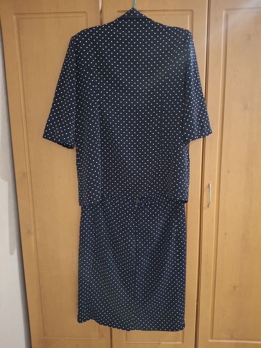 Костюм двійка блейзер + спідниця горошок