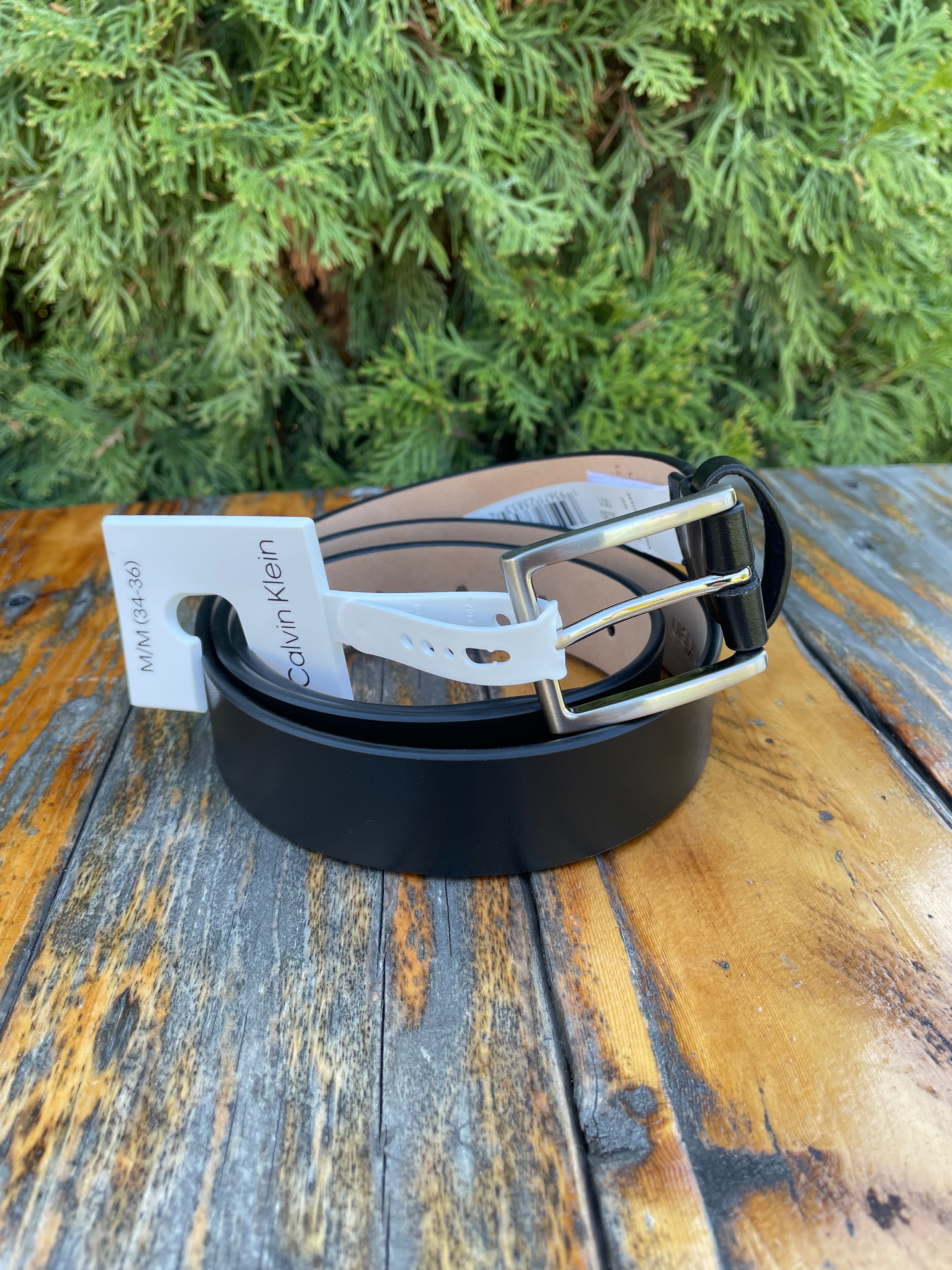 Новый мужской ремень calvin klein (ck leather belt black)с америки M