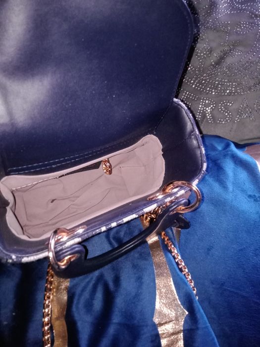 Mini torebka granatowo szara logowana