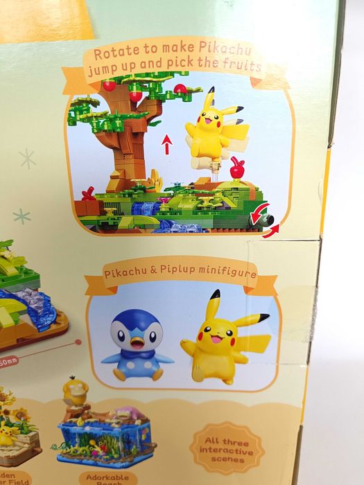 Klocki Pokemon Piplup i Pikachu diorama - kompatybilne