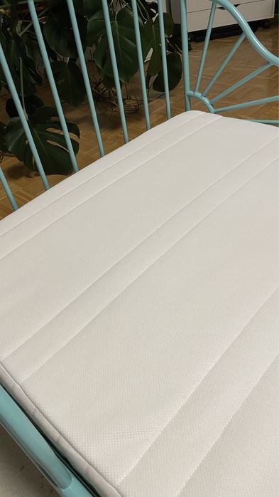 Łóżko dziecięce/rozsuwane IKEA MINNEN miętowe + materac INNERLIG